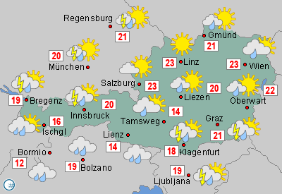 Wetterkarte Österreich