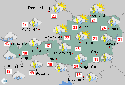 Wetterkarte Österreich