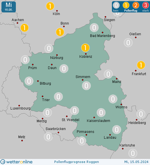 Kaiserslautern: Pollenflugvorhersage Roggen für Freitag, den 26.04.2024
