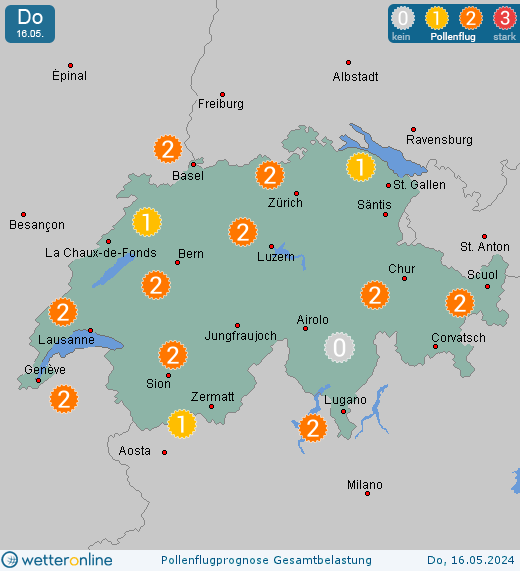 Basel: Pollenflugvorhersage Ambrosia für Samstag, den 27.04.2024