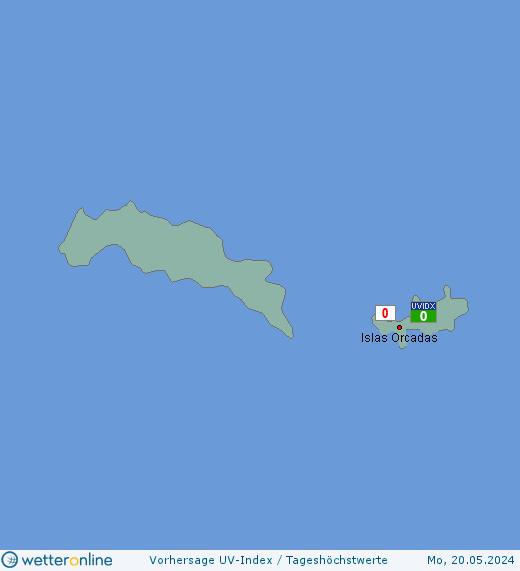 Süd-Orkney-Inseln: UV-Index-Vorhersage für Sonntag, den 28.04.2024