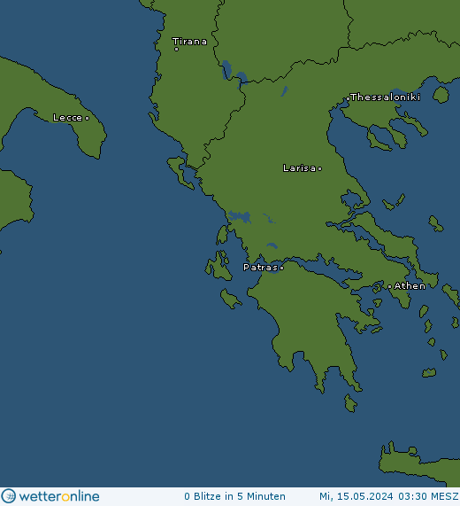 Aktuelle Blitzkarte Griechenland