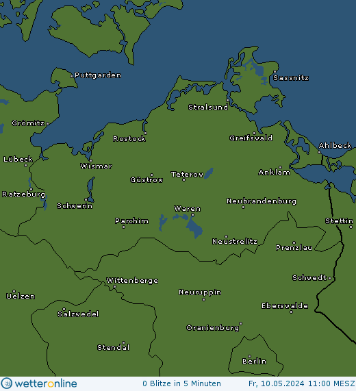 Aktuelle Blitzkarte Mecklenburg-Vorpommern
