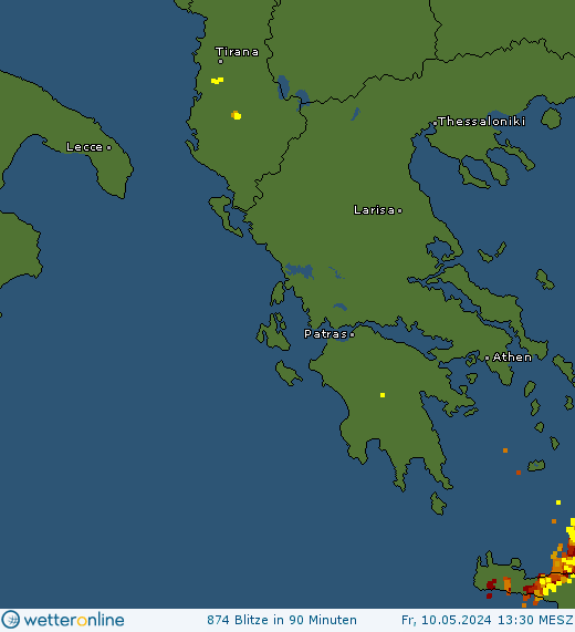 Aktuelle Blitzkarte Griechenland