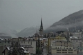 Winterrückfall in den Bergen
